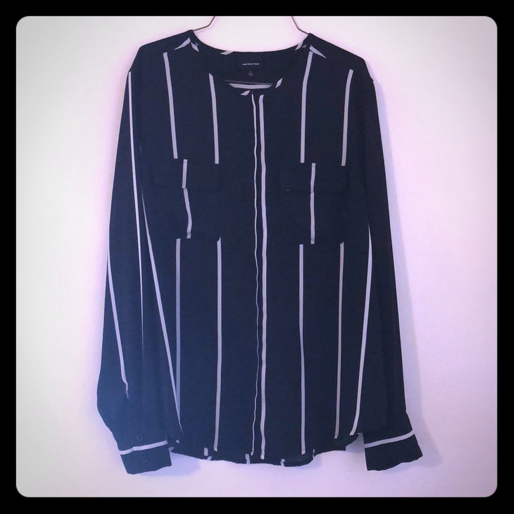 Who What Wear Striped Tunic w/ Chest Pockets